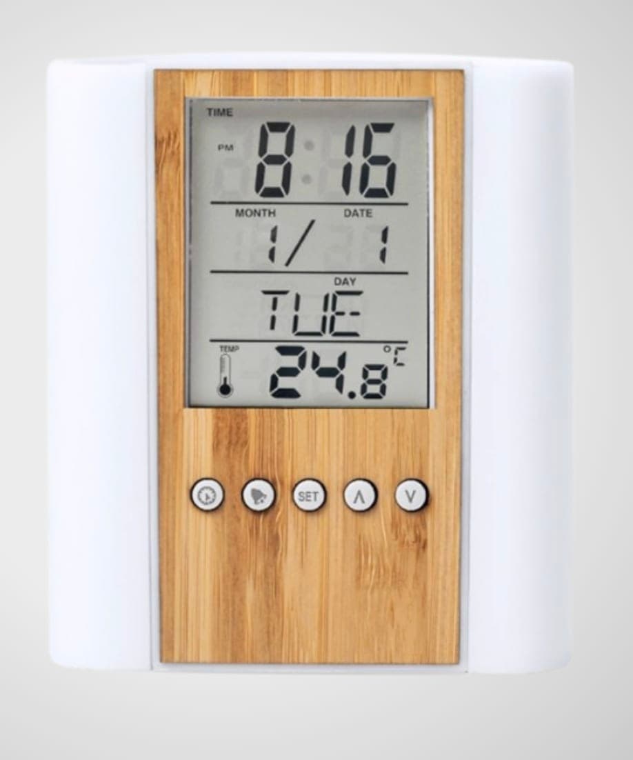 Bamboo wood led digital clock